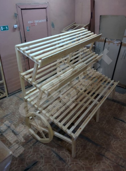 Арт. F005.Развал-телега для овощей и фруктов с тремя полками EM-02.105.000 СБ