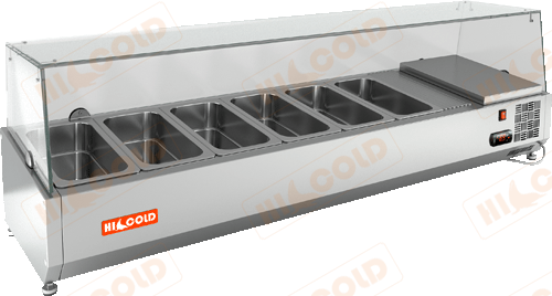 Настольная охлаждаемая витрина для ингредиентов HICOLD VRTG 1390 1/4
