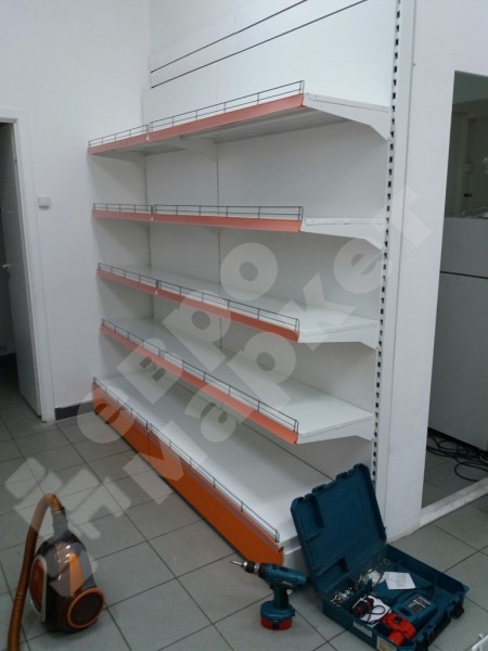 Стеллаж торговый пристенный средний