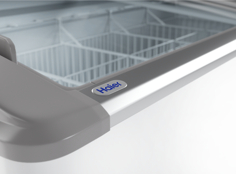 Морозильный ларь SD-416 Haier с изогнутым стеклом (5 корзин, ширина 1300 мм)