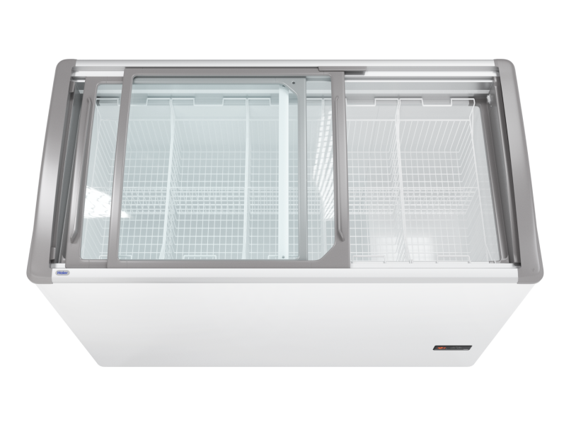 Морозильный ларь SD-416 Haier с изогнутым стеклом (5 корзин, ширина 1300 мм)