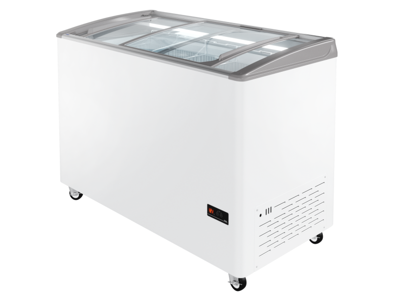 Морозильный ларь SD-416 Haier с изогнутым стеклом (5 корзин, ширина 1300 мм)