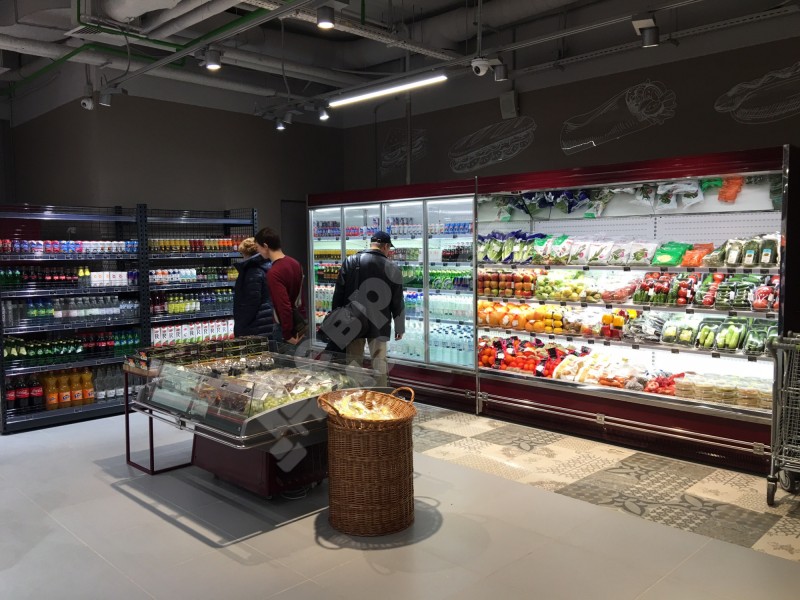 Стеллаж сетчатый с передней стойкой