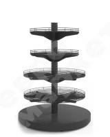 Стеллаж с круглыми сетчатыми полками