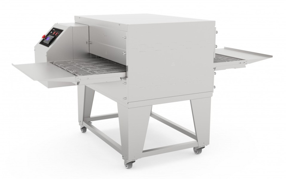 Печь электрическая для пиццы ПЭК-600, конвейерная, 1 камера 770x693,5x88 мм, +70…+315 С,  размеры конвейера 1465х652 мм, 2131x1194x1143 мм, 19,073 кВт, 400В, подставка