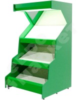 Овощной стеллаж с боковинами ЛДСП, зеркальным фризом с подсветкой