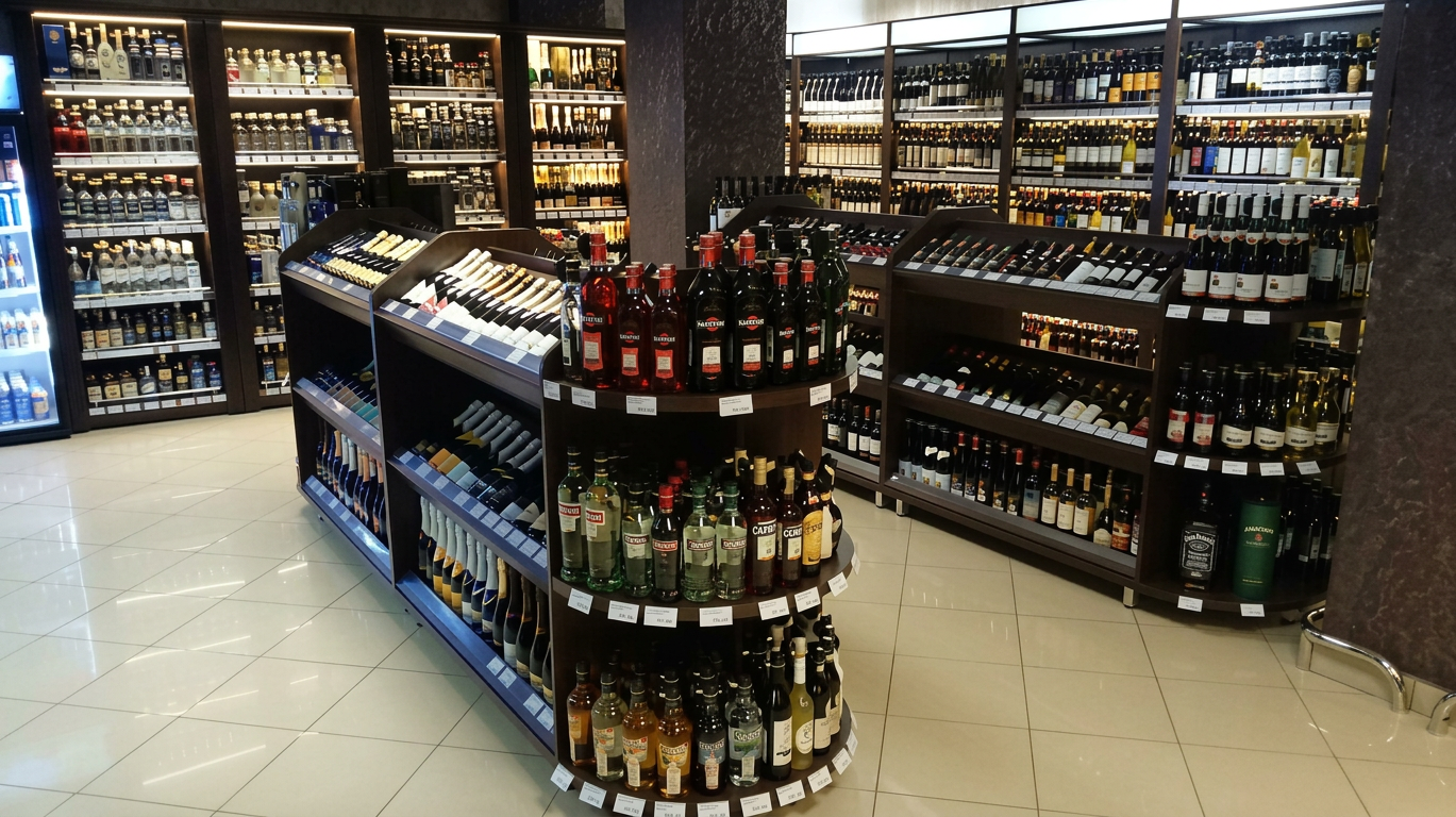 Оснащение алкомаркета